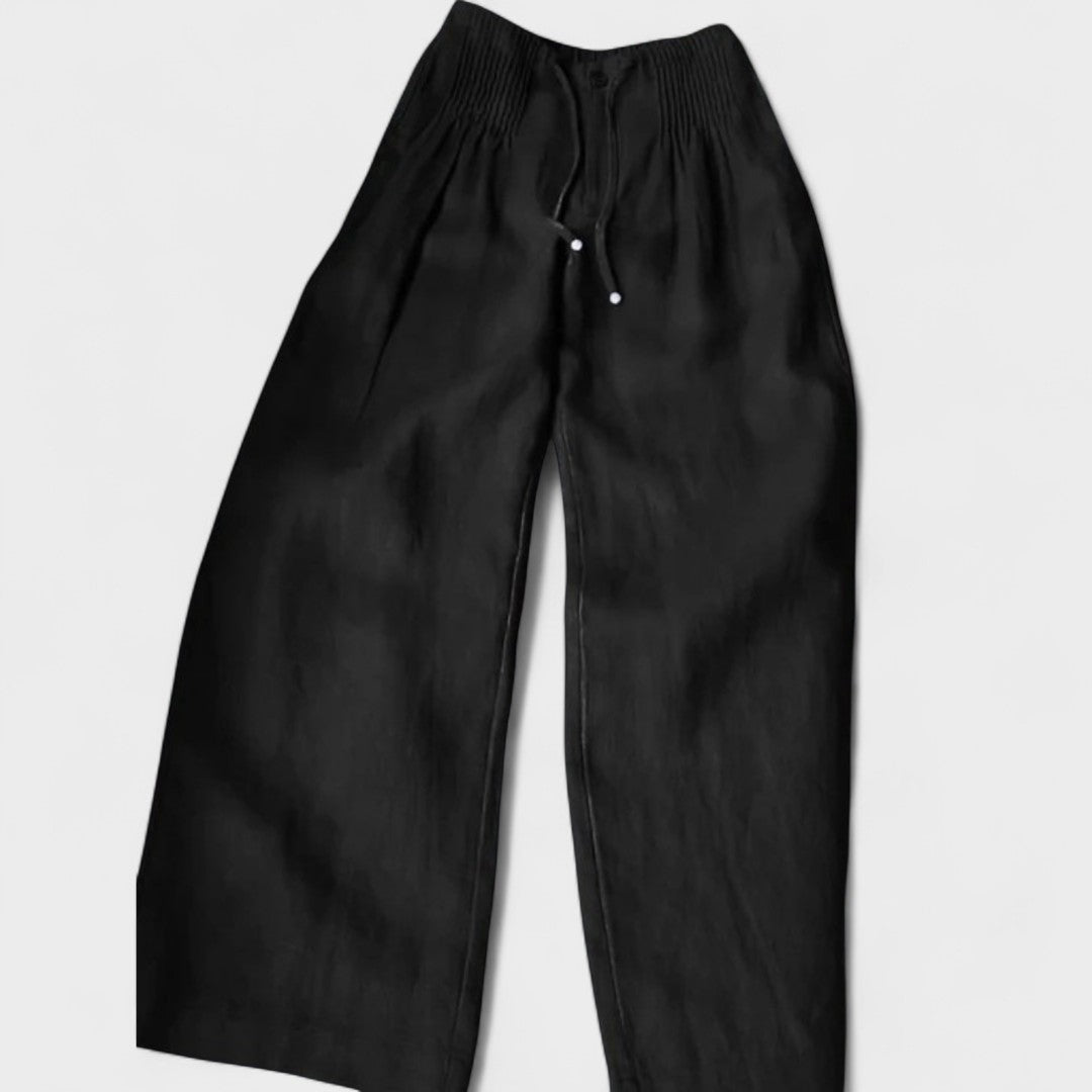 Miglė - Plati kojų kelnės iš medvilnės ir lino mišinio