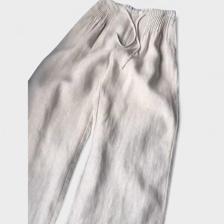 Miglė - Plati kojų kelnės iš medvilnės ir lino mišinio