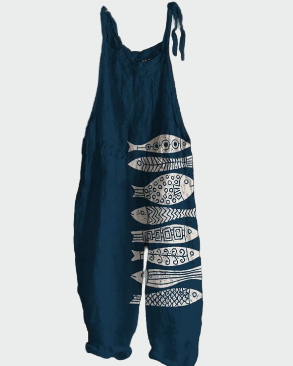 Retro jumpsuit su gėlių raštu – Elegantiškas stilius ir patogumas