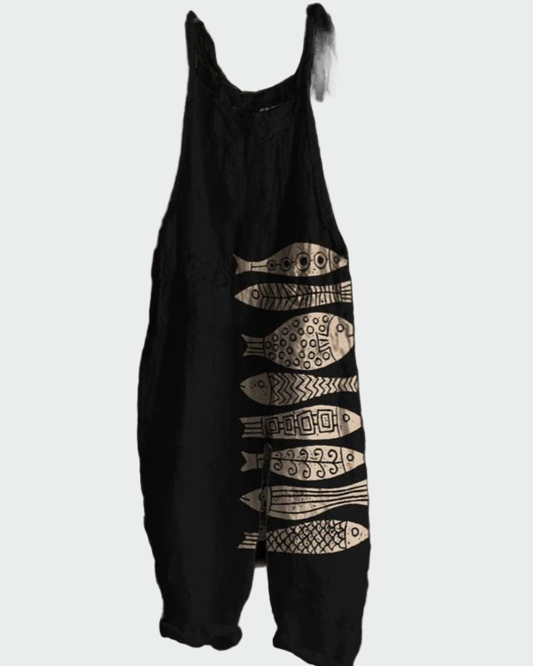 Retro jumpsuit su gėlių raštu – Elegantiškas stilius ir patogumas