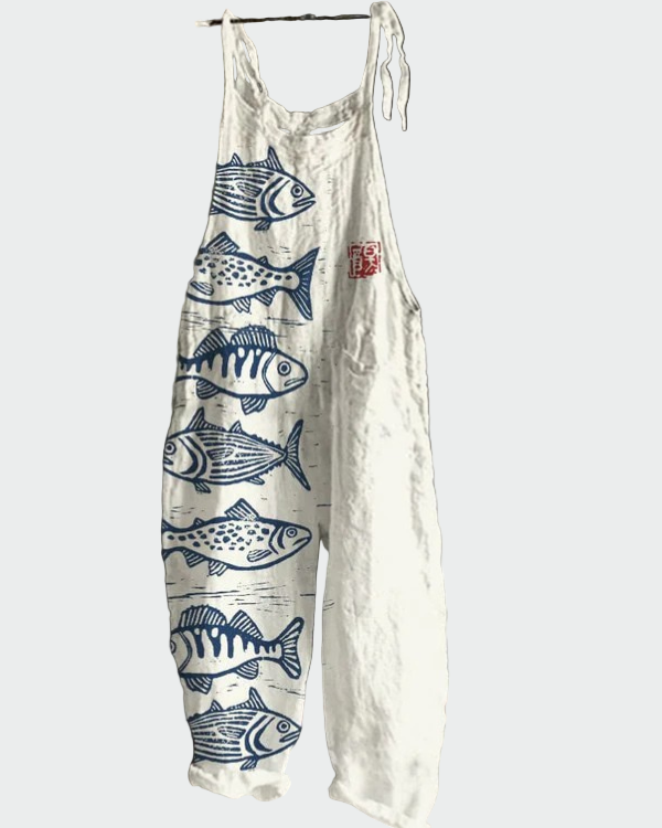 Retro gėlių jumpsuit