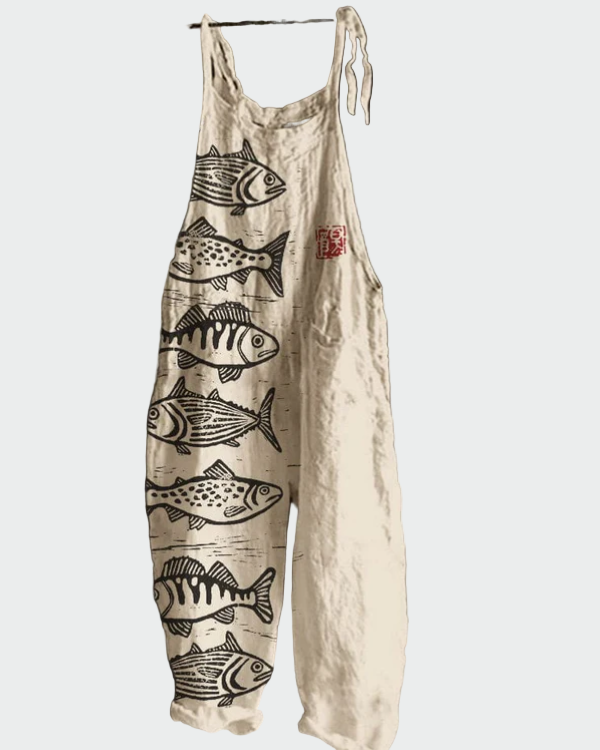 Retro gėlių jumpsuit