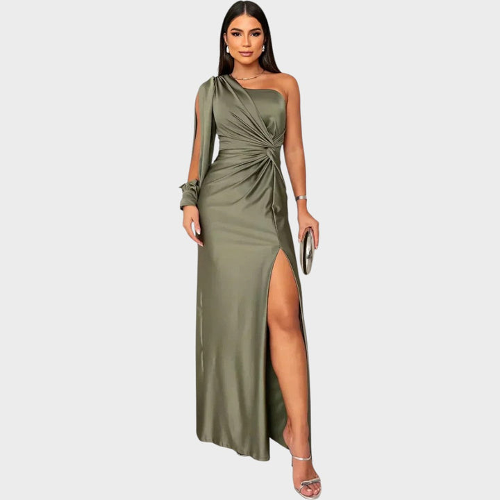 Rasa – Elegantiška ilga suknelė vienam peti